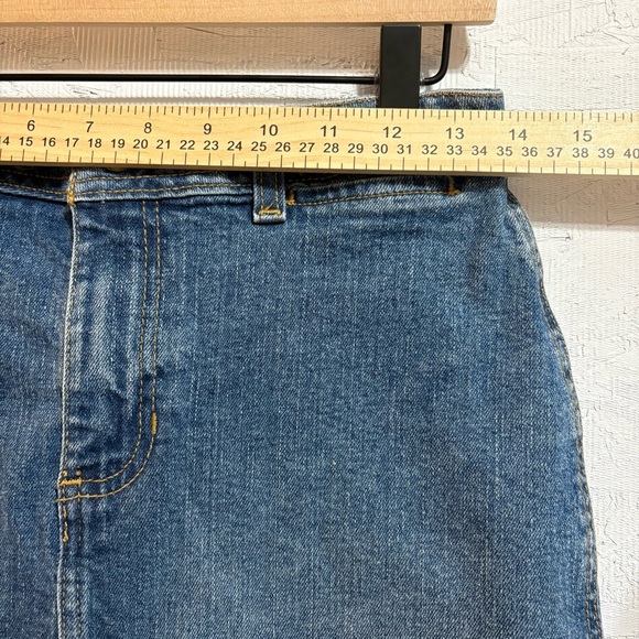 VTG Y2K Old Navy Blue Denim Jean Pencil Skirt With 9” Slit Sz 2 90s - Picture 5 of 9